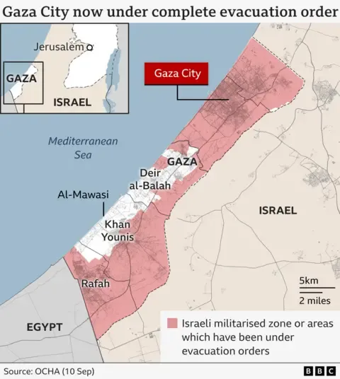 Thousands Palestinians Evacuate as Military Forces Push Further into the City